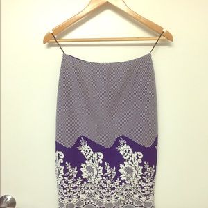 Floral Jacquard Pencil Skirt